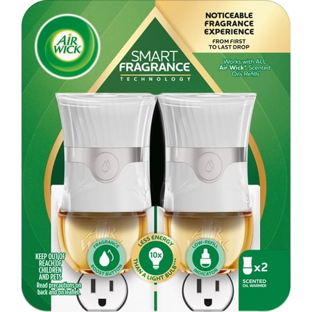 Air Wick Advanced Plug-in Scented Oil Warmer, Aroma Diffuser Device, White, 2 Count