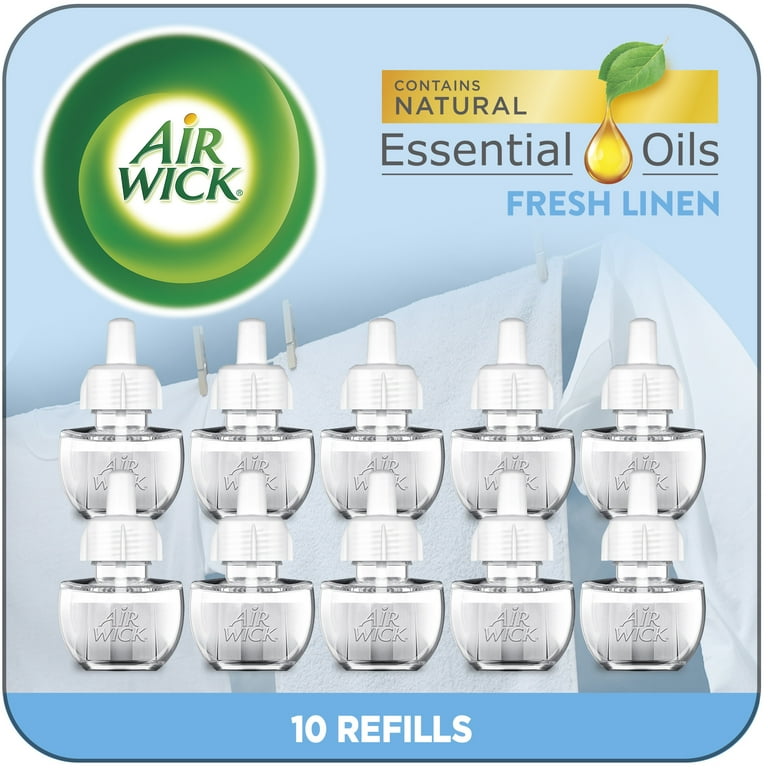 Air Wick Plug in Scented Oil Refill 10ct Fresh Linen Air Freshener Essential Oils Eco Friendly Pack (Pack of 2) Air Wick Plug in Scented Oil Refill 10ct Fresh Linen Air Freshener Essential Oils Eco Friendly Pack (Pack of 2)