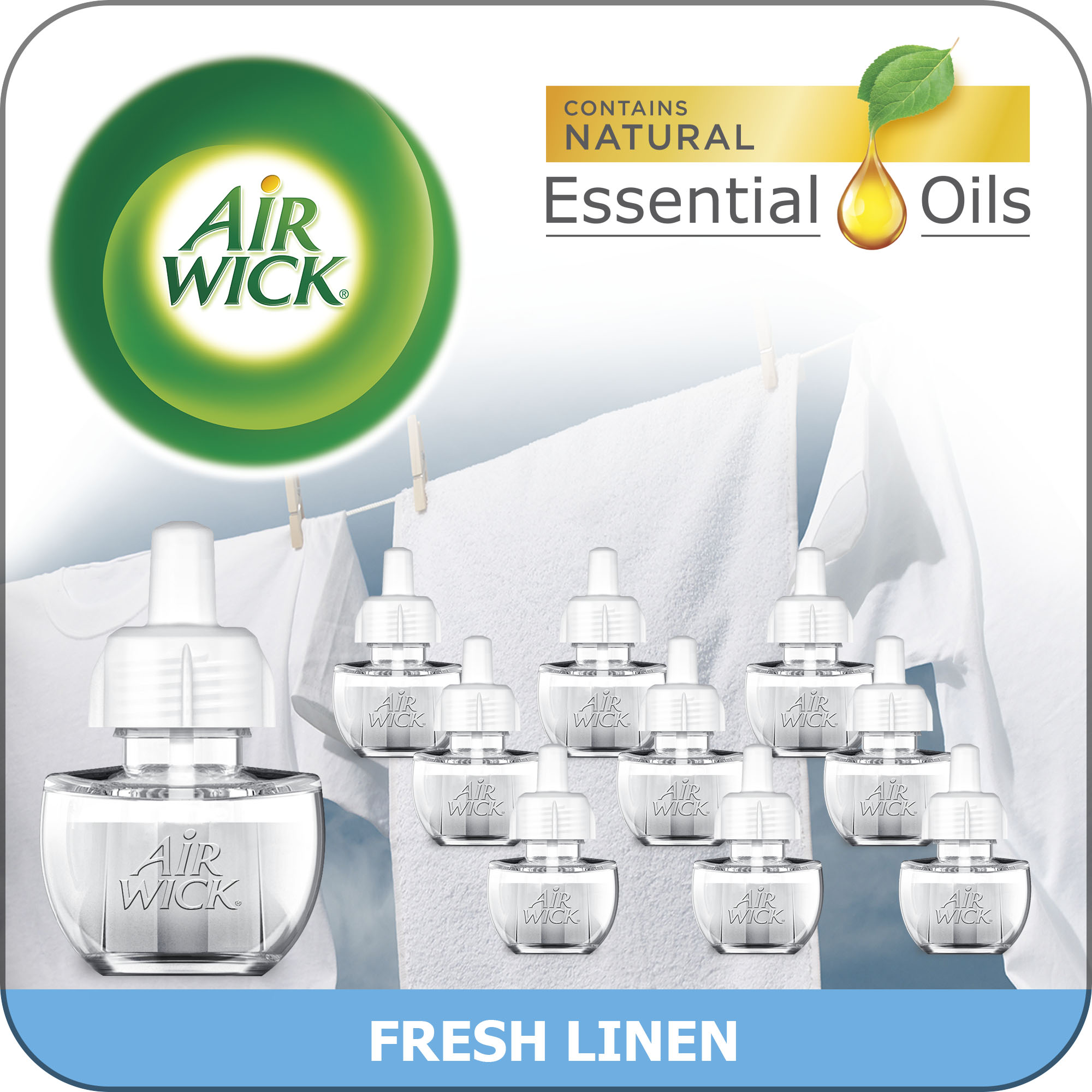 Air Wick Plug in Scented Oil Starter Kit (Warmer + 1 Refill), Fresh