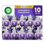 Air Wick Plug-In Scented Oil Air Freshener Warmer Refills Lavender and Chamomile, 10 Count
