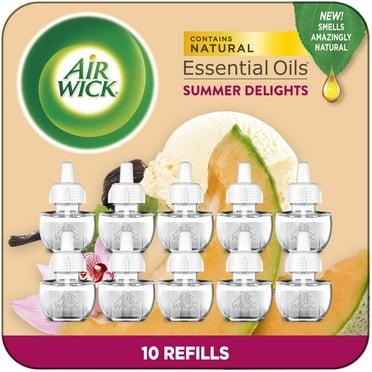 Air Wick Plug-In Scented Oil Air Freshener Warmer Refills, Summer Delights, 10 Count