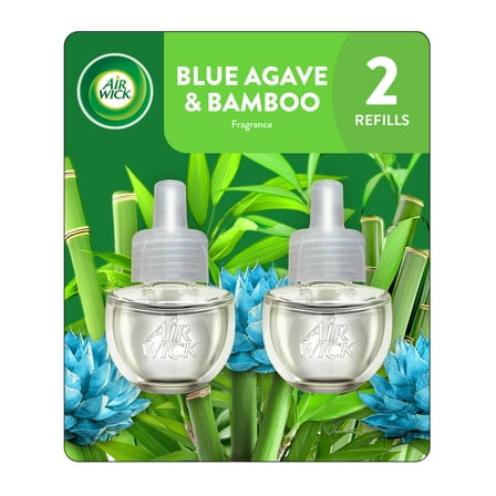 Air Wick Plug-In Scented Oil Air Freshener Warmer Refills, Blue Agave and Bamboo, 2 Count
