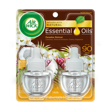 Air Wick Plug-In Scented Oil Air Freshener Warmer Refills, White Gardenia and Plumeria, 2 Count