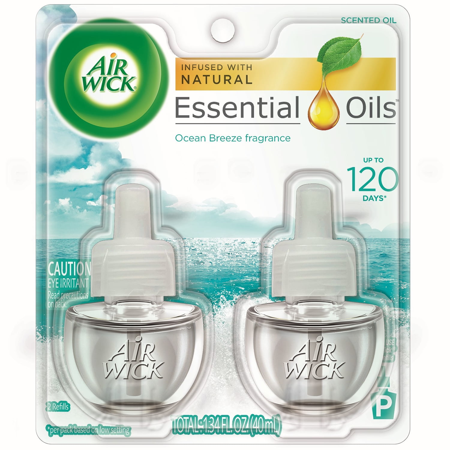 Air Wick Plug in Scented Oil Refill, 2 Ct, Ocean Breeze, Air Freshener