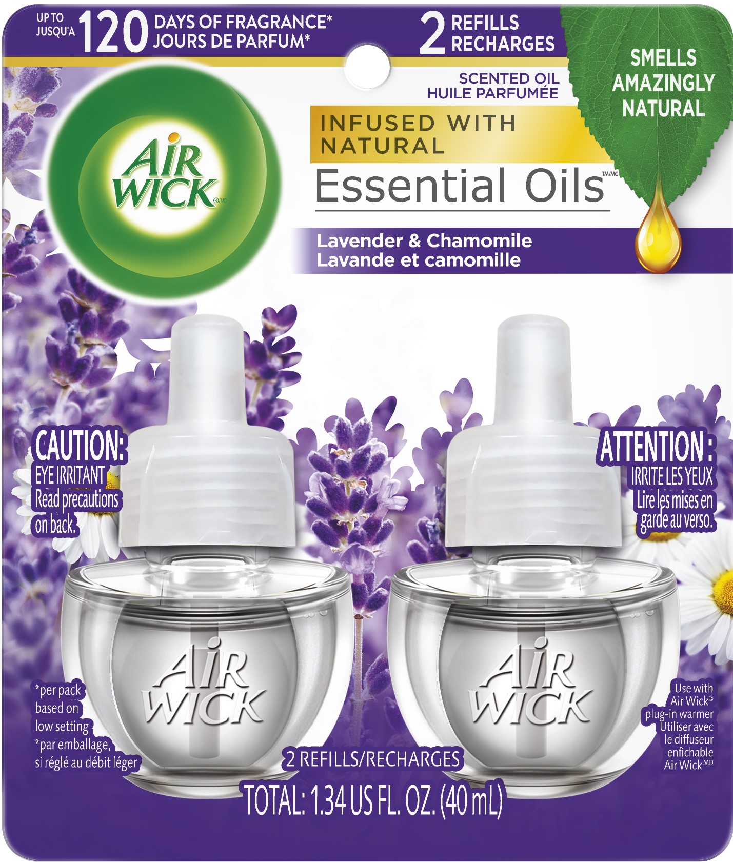 Air Wick Plug in Scented Oil Refill, 2ct, Lavender and Chamomile, Air Freshener, Essential Oils - image 1 of 12