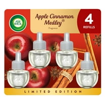 Air Wick Plug In Scented Oil Refill Apple Cinnamon Medley Air Freshener, 4 Count