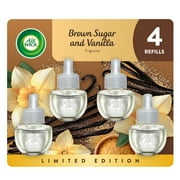 Air Wick Plug-In Scented Oil Air Freshener Warmer Refills, Brown Sugar and Vanilla, 4 Count