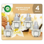 Air Wick Plug-in Scented Oil Air Freshener Warmer Refills, Brown Sugar and Vanilla, 4 Count