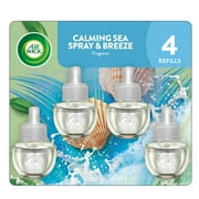 Air Wick Plug-In Scented Oil Air Freshener Warmer Refills, Calming Sea Spray and Breeze, 4 Count
