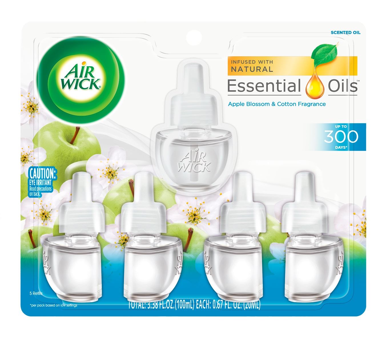 Air Wick Plug in Scented Oil Refill, 5 Count, Apple Blossom and Cotton - image 1 of 8