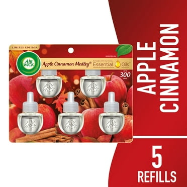 Air Wick Plug-In Scented Oil Air Freshener Warmer Refills, Apple Cinnamon Medley, 5 Count