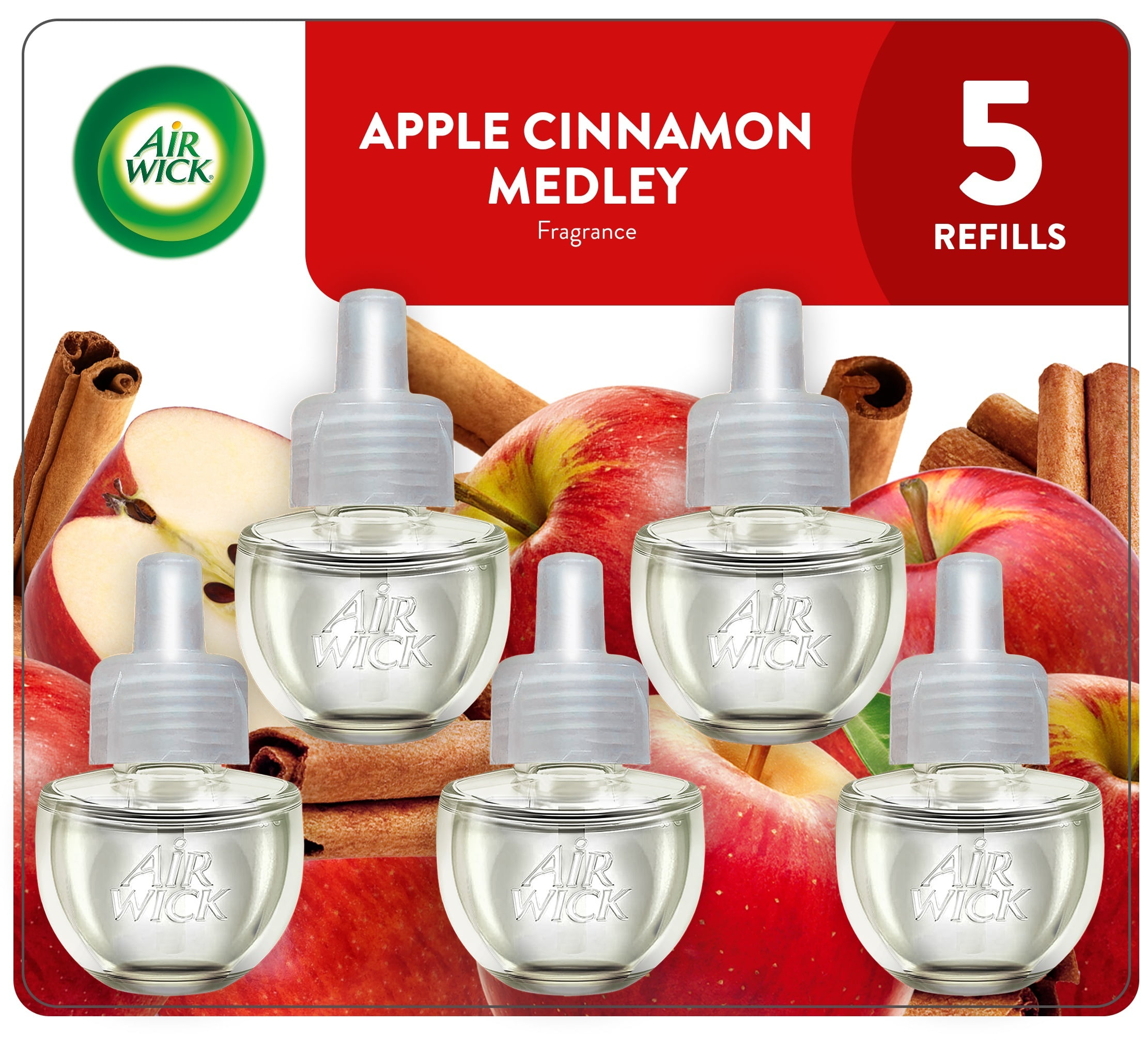 Air Wick Plug-In Air Freshener Scented Oil Refills, Apple Cinnamon