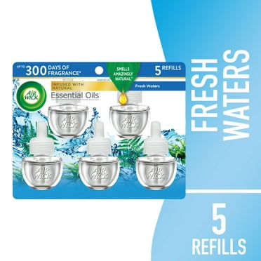 Air Wick Plug-In Scented Oil Air Freshener Warmer Refills, Fresh Waters, 5 Count