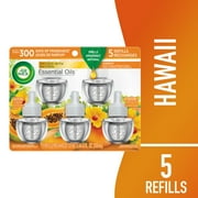 Air Wick Plug-In Scented Oil Air Freshener Warmer Refills, Hawaii Exotic Papaya and Hibiscus Flower, 5 Count