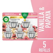 Air Wick Plug-In Scented Oil Air Freshener Warmer Refills, Vanilla and Pink Papaya, 5 Count