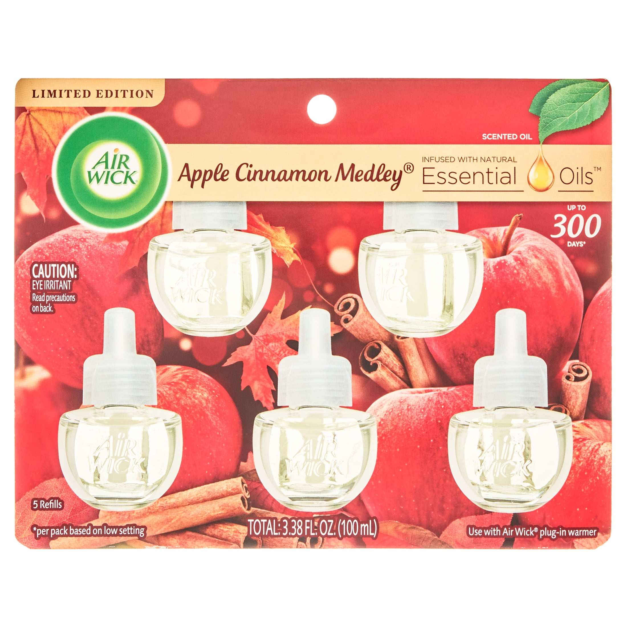 Air Wick Plug in Scented Oil Refill, 5ct, Warm Pear Cider, Essential Oils,  Air Freshener Fall Scent, Fall décor