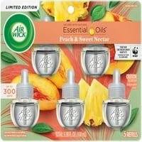 5-Ct Air Wick Plug in Scented Oil Refill, Peach & Sweet Nectar