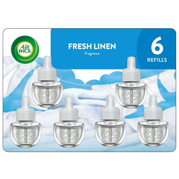 Air Wick Scented Oil Plug-in Refills, Fresh Linen, 6 Count
