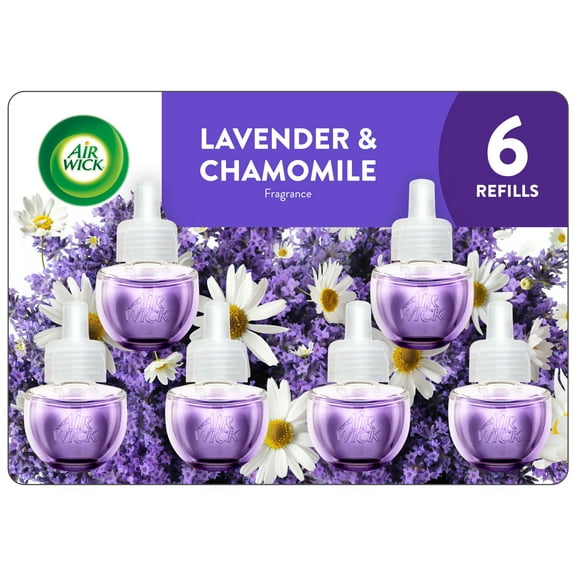 Air Wick Plug-In Scented Oil Air Freshener Warmer Refills, Lavender and Chamomile, 6 Count