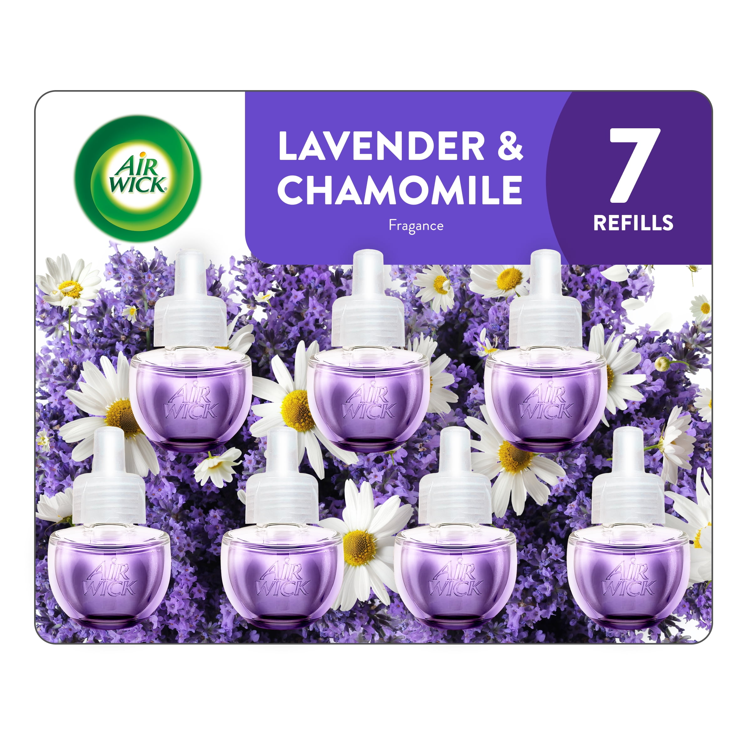 Air Wick Plug-In Scented Oil Air Freshener Warmer Refills, Lavender and Chamomile, 7 Count