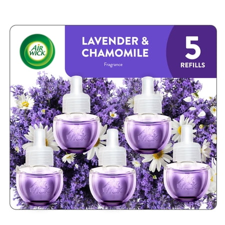 Air Wick Plug-In Scented Oil Air Freshener Warmer Refills, Lavender and Chamomile, 5 Count