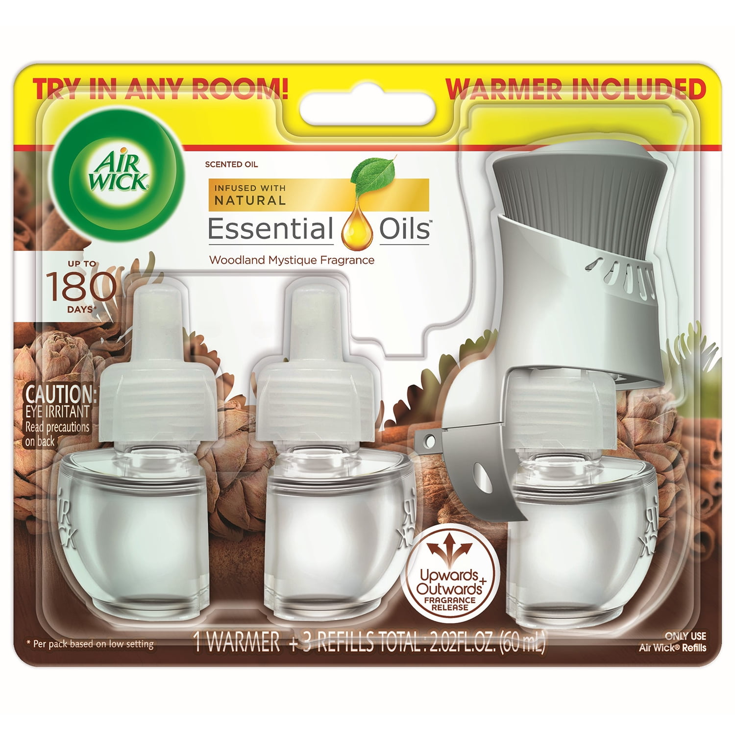 Air Wick Plug in Scented Oil Starter Kit (Warmer + 3 Refills), Woodland Mystique, Air Freshener, Essential Oils, Fall Scent, Fall décor