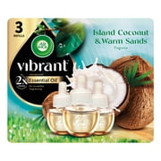 Air Wick Plug-in Vibrant Scented Oil Air Freshener Warmer Refills Island Coconut and Warm Sands 3 Count