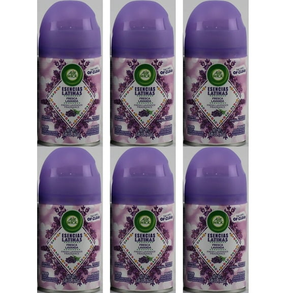Air Wick Pure Automatic Air Freshener Spray Refill, Lavender 6 Count, Essential Oils, Odor Neutralization