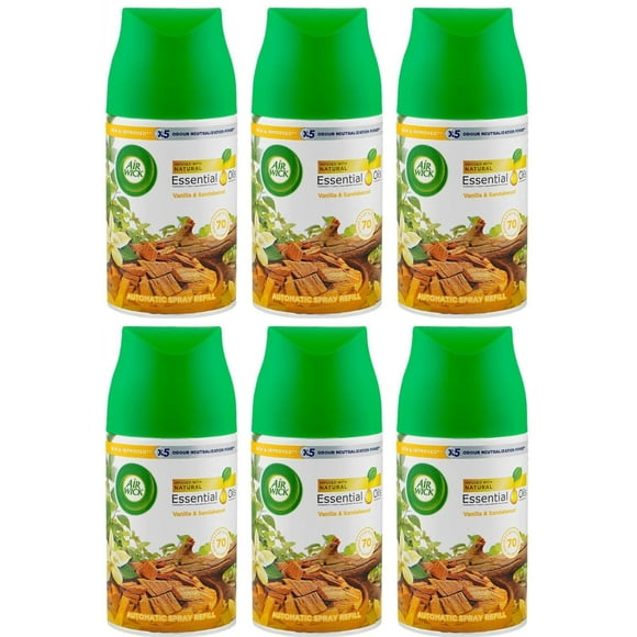 Air Wick Pure Automatic Air Freshener Spray Refill, Sandalwood, Air Freshener, Essential Oil, Odor Neutralization, 5.89 Ounce