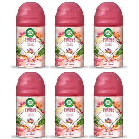 Air Wick Pure Freshmatic 6 Refills Automatic Spray, Tropical Fruit, Air Freshener, Essential Oil, Odor Neutralization, 5.89 Ounce
