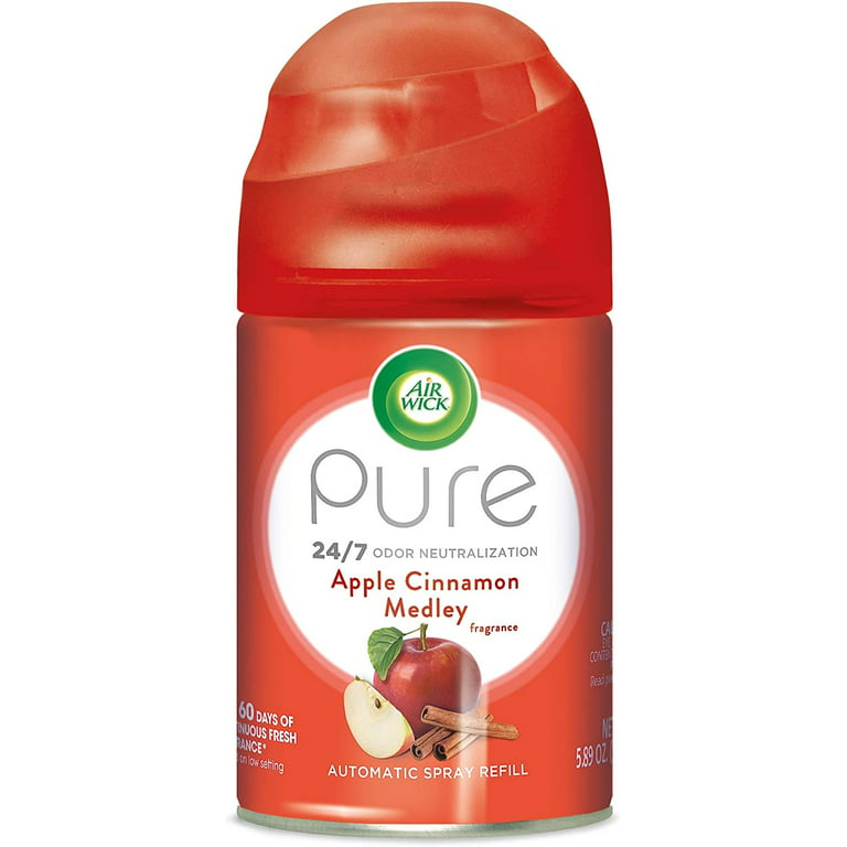  Air Wick Pure Freshmatic Refill Automatic Spray, Apple Cinnamon  Medley, 1ct, Air Freshener, Essential Oil, Odor Neutralization, Packaging  May Vary : Health & Household