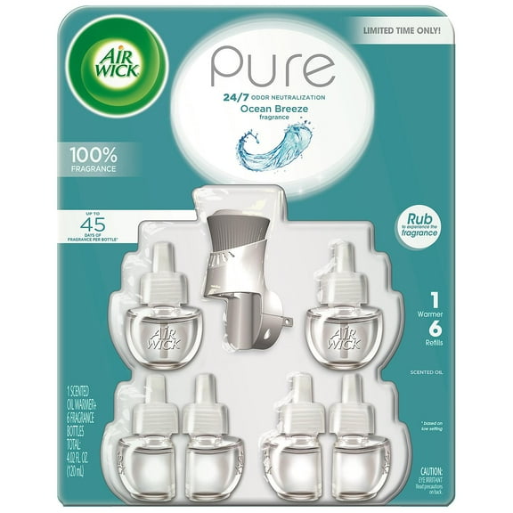 Air Wick Pure Scented Oil Refills + Warmer Air Freshener - Ocean Breeze