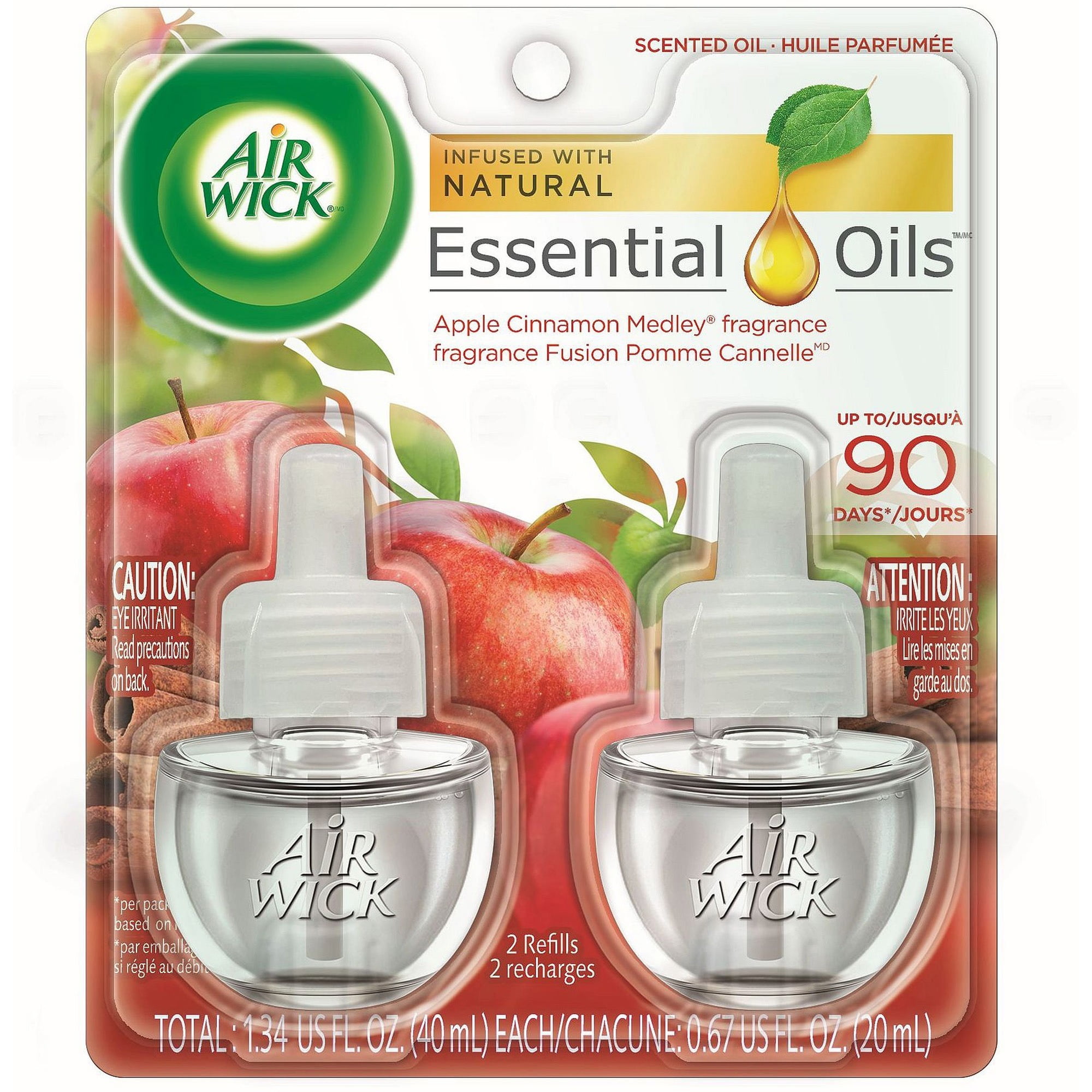 Air Wick Essential Oils Apple Cinnamon Medley Scented Oil Refills, 2 ct /  0.67 fl oz - City Market