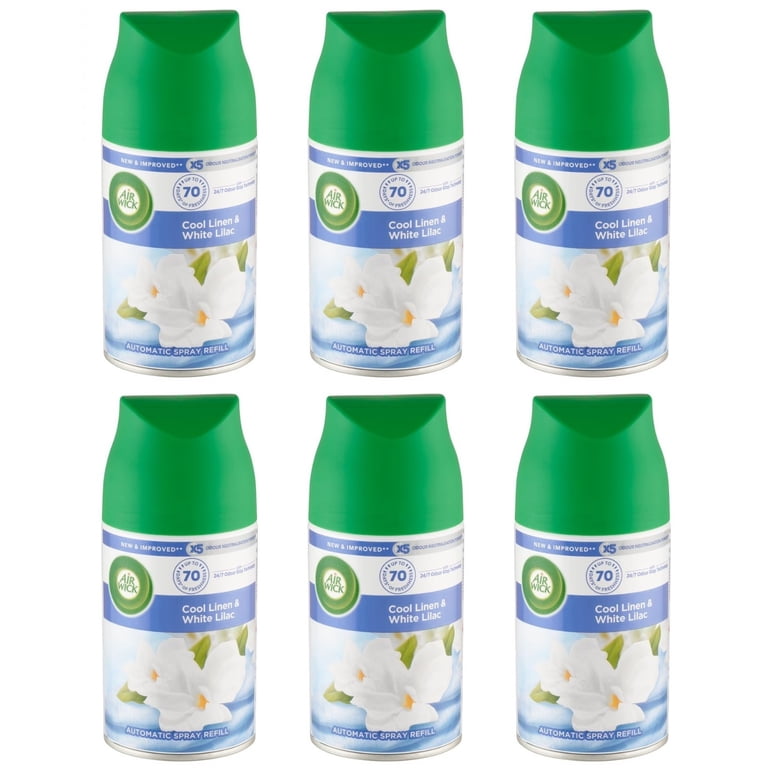 Air Wick Refill for Automatic Spray Air Freshener Snuggle Fresh Linen and Lilac 6.17 oz(Pack of 6)