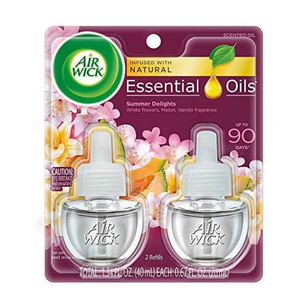 Air Wick Scented Oil 2 Refills, Summer Delights, 2X0.67 oz, 3 Pack