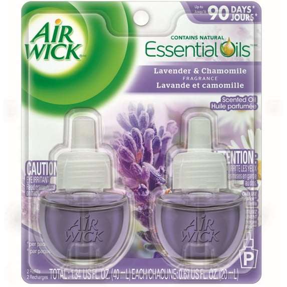 Air Wick Scented Oil Air Freshener, Lavender and Chamomile, Twin Refills, 0.67 oz (Pack of 4)