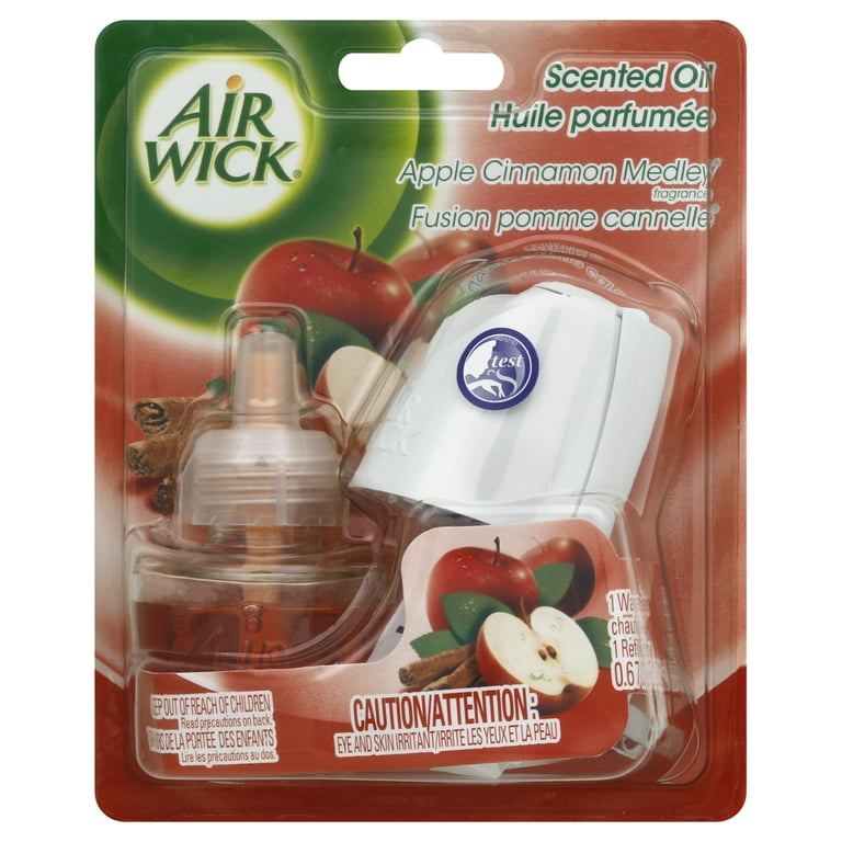 Air Wick Scented Oil Air Freshener Starter Kit, Apple Cinnamon Medley  Scent, 1 Count