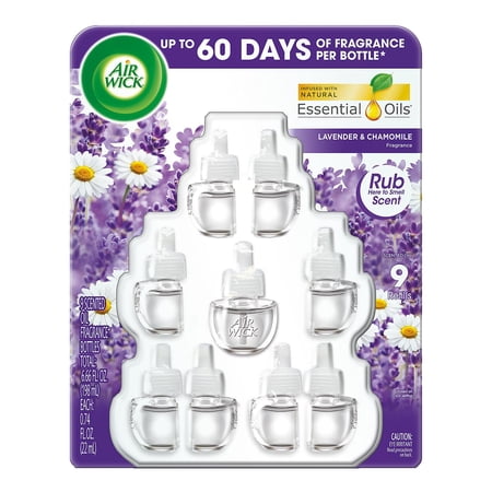 Air Wick Scented Oil Air Freshner, 9 Refills - Lavender and Chamomile