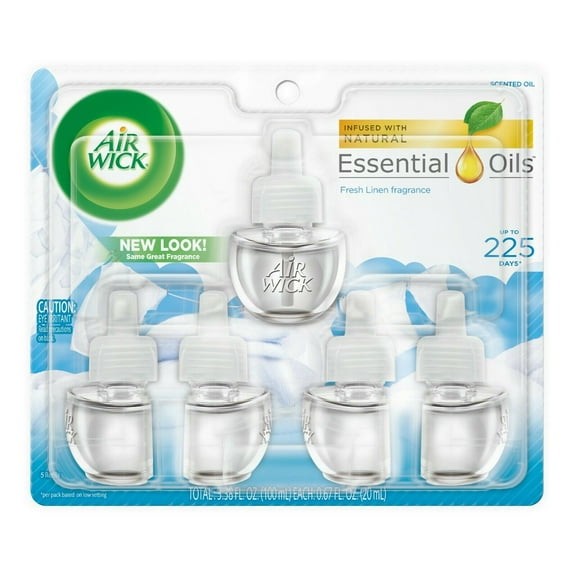 Air Wick Scented Oil Refill, Fresh Linen, (5 refills x0.67oz) (Pack of 3)