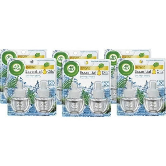 Air Wick Scented Oil Refill, Fresh Waters, 0.67 oz, 2/Pack, 6 Pack/Carton, Each