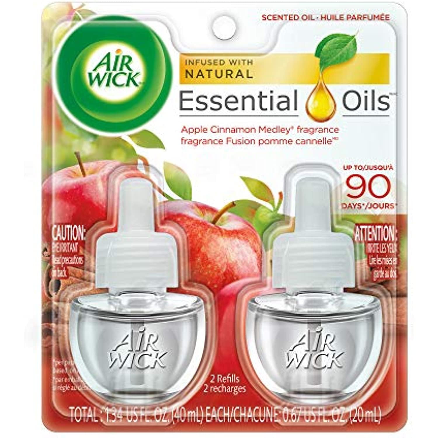 Air Wick Scented Oils Apple Cinnamon Medley Twin Refill .67oz : Cleaning  fast delivery by App or Online
