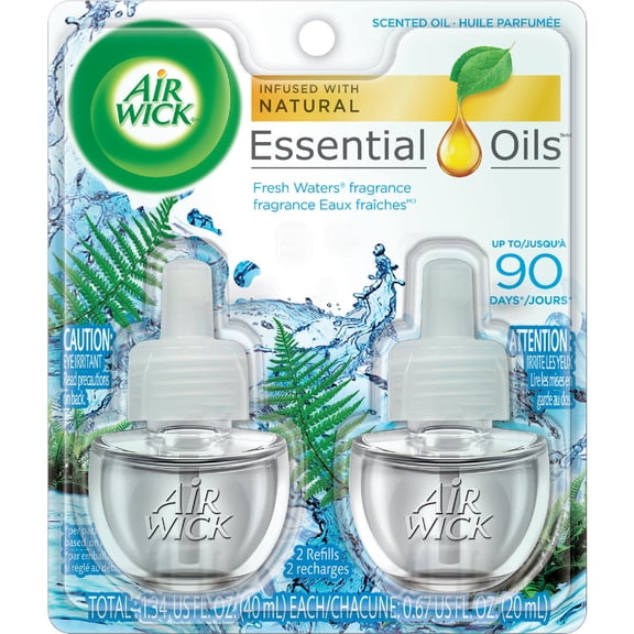 Air Wick Scented Oil Twin Refill Fresh Waters (2X.67) oz (Pack of 6)