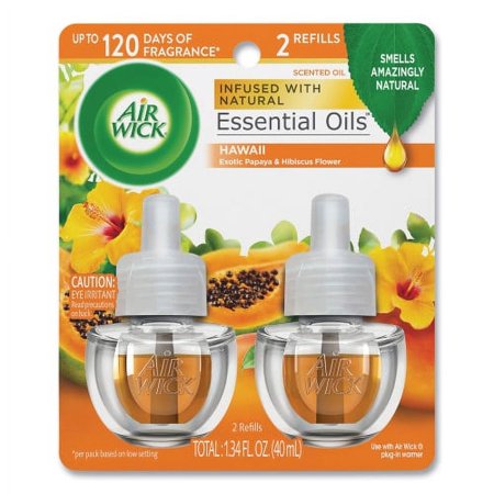 Air Wick Scented Oil Twin Refill, Hawai'i Exotic Papaya/Hibiscus Flower, 0.67 oz, Each