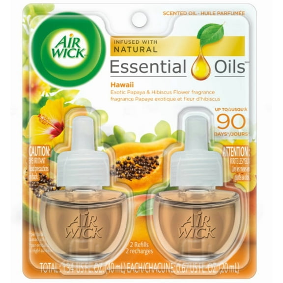 Air Wick Scented Oil Twin Refill Hawaii Exotic Papaya & Hibiscus Flower (2X.67) Oz.