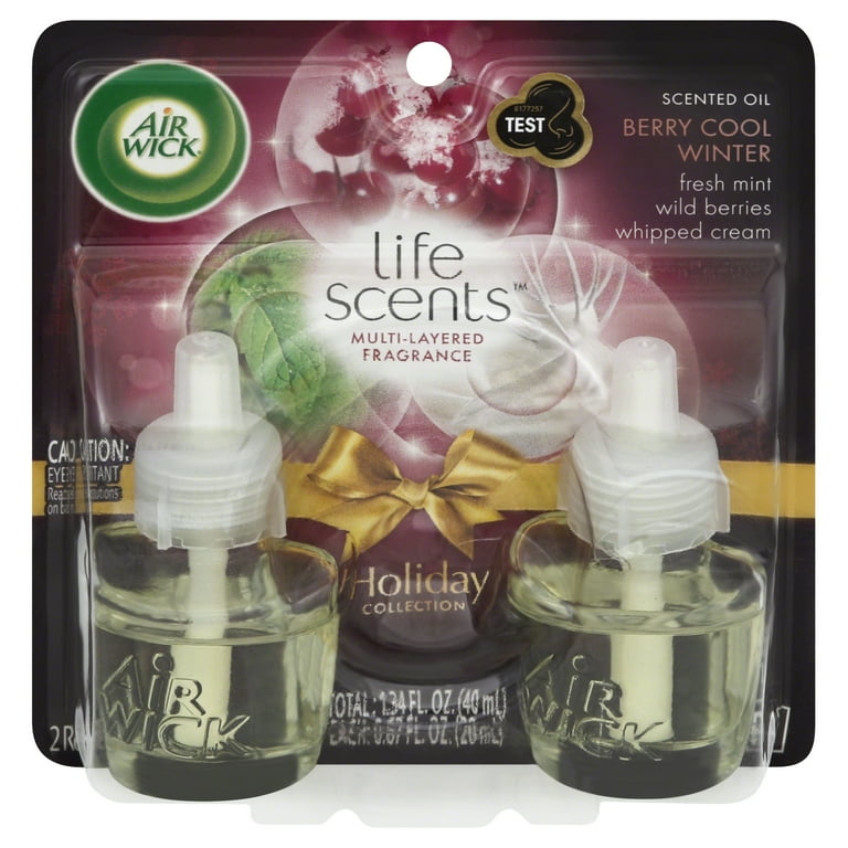 Air Wick Scented Oil - Twin Refill Life Scents Berry Cool Winter (Fresh  Mint/Wild Berries/Whipped Cream) (2X.67) Oz. 