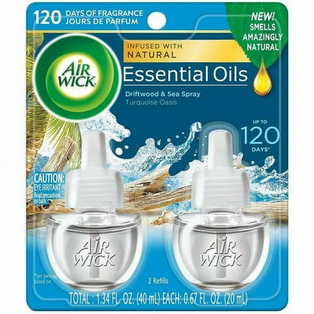 Air Wick Scented Oil Warmer Refill - Oil - 0.7 fl oz (0 quart) - Turquoise Oasis - 60 Day - 2 / Pack - Wall Mountable, Long Lasting | Bundle of 10 Packs