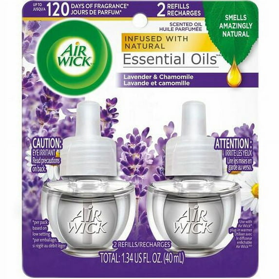 Air Wick Scented Oil Warmer Refill - Oil - 0.7 fl oz (0 quart) - Lavender, Chamomile - 60 Day - 2 / Pack | Bundle of 10 Packs