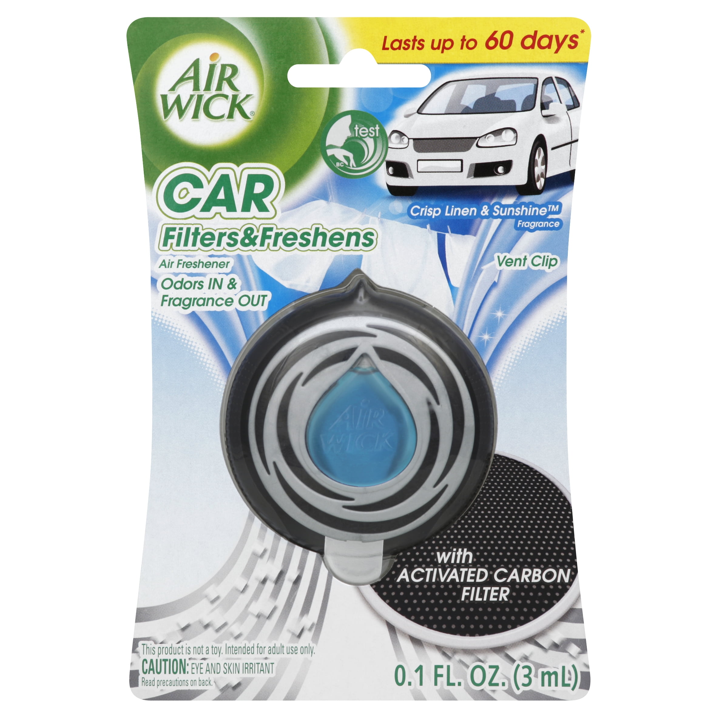 Air Wick Slow Release Car Air Freshener with Carbon Air Filter, Crisp ...