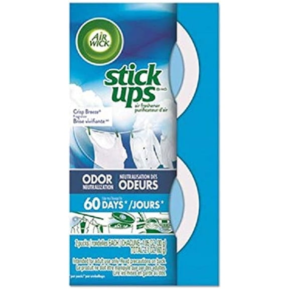 Air Wick, Stick Ups, Car Air Freshener, Crisp Breeze Fragrance, 2 Pack, 1.05 oz Each