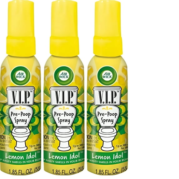 Air Wick V.I.P. Pre-Poop Toilet Perfume, Lemon Idol, 1.85 Fl Oz (Pack of 3)